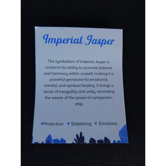 Imperial Jasper Bracelet 8mm Stretch Blue - New - Witchcore Earth - Picture 5 of 12